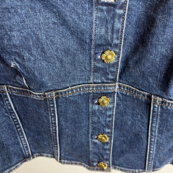 Madewell $82 Denim Darted Crop Top Marbern Wash Size 10 NP011 - Picture 5 of 9